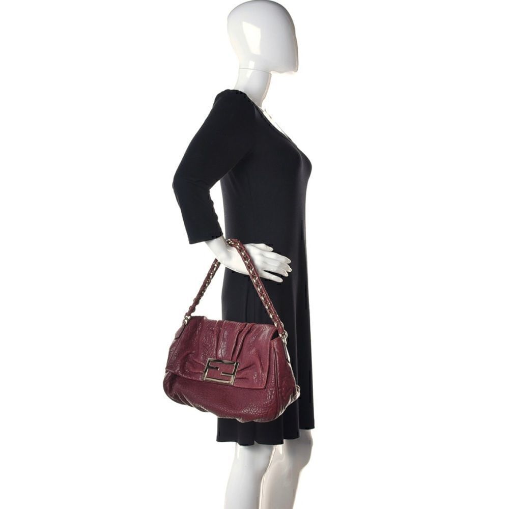 Fendi Mia Flap Bag Burgundy GHW - Picture 2 of 10